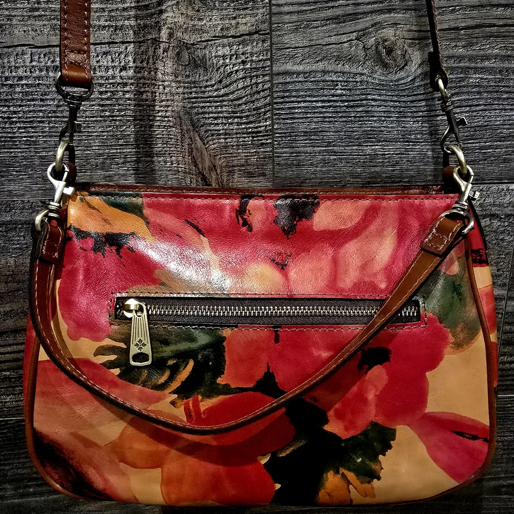 Patricia Nash Red and Orange Floral Crossbody Bag